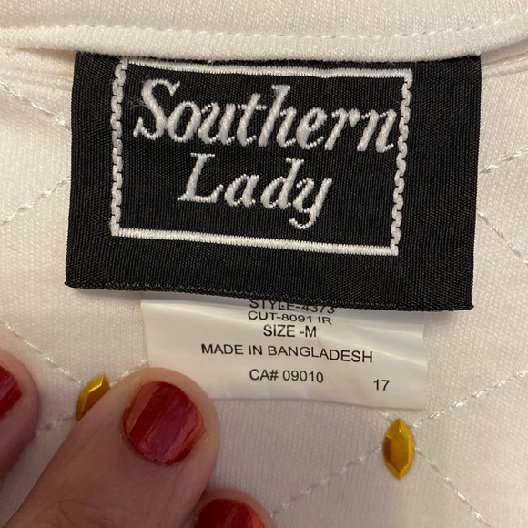 Southern Lady vintage o/s blouse w/sequence. M - Picture 5 of 9